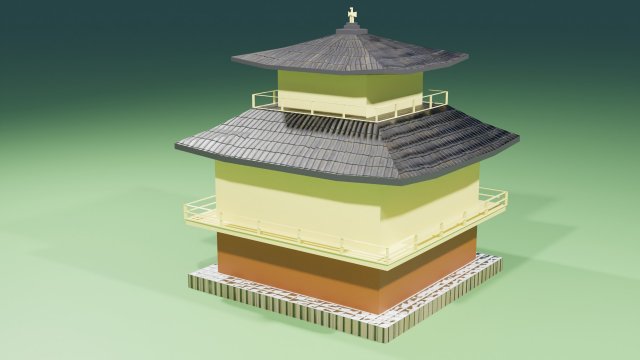 Kinkakuji Temple 3D Model .c4d .max .obj .3ds .fbx .stl .blend 