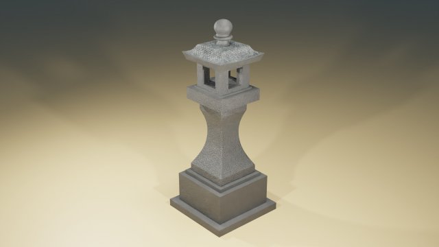 Pagoda Statue Garden 3D Model .c4d .max .obj .3ds .fbx .stl .blend 