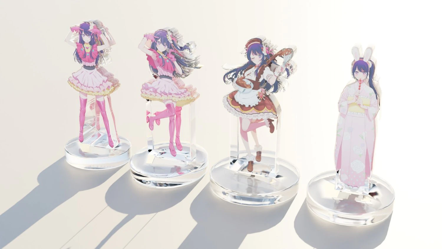 Acrylic Stand All Hoshino Ai - Oshi no Ko 3D Model .c4d .max .obj .3ds .fbx .stl .blend