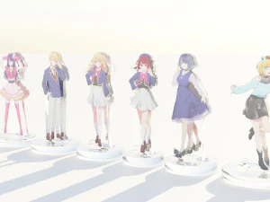 Acrylic Stand All Main Characters Oshi no Ko 3D Model