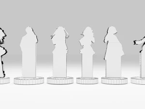Acrylic Stand All Main Characters Oshi no Ko 3D Model