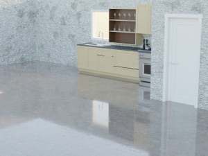 Minimalist Handlesless Kitchen Cabinet 3Dモデル