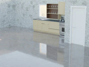 Minimalist Handlesless Kitchen Cabinet 3D Model