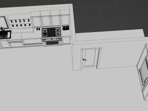 Minimalist Handlesless Kitchen Cabinet 3D Model