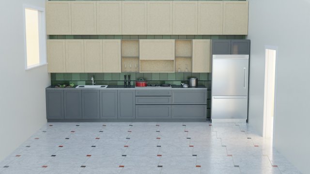 Aluminium Kitchen Cabinet 3D 모델 .c4d .max .obj .3ds .fbx .stl .blend 
