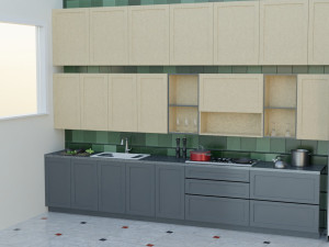 Aluminium Kitchen Cabinet 3D 모델