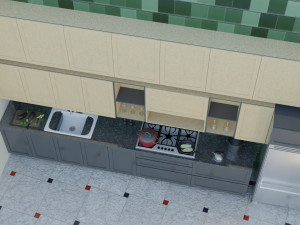 Aluminium Kitchen Cabinet 3D 모델