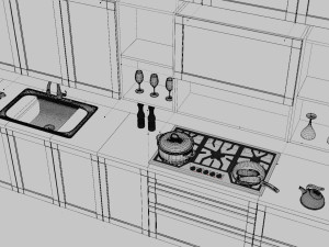 Aluminium Kitchen Cabinet 3D 모델