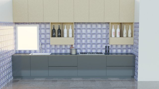 Contemporary Modular Kitchen Cabinet Modelo 3D .c4d .max .obj .3ds .fbx .stl .blend 