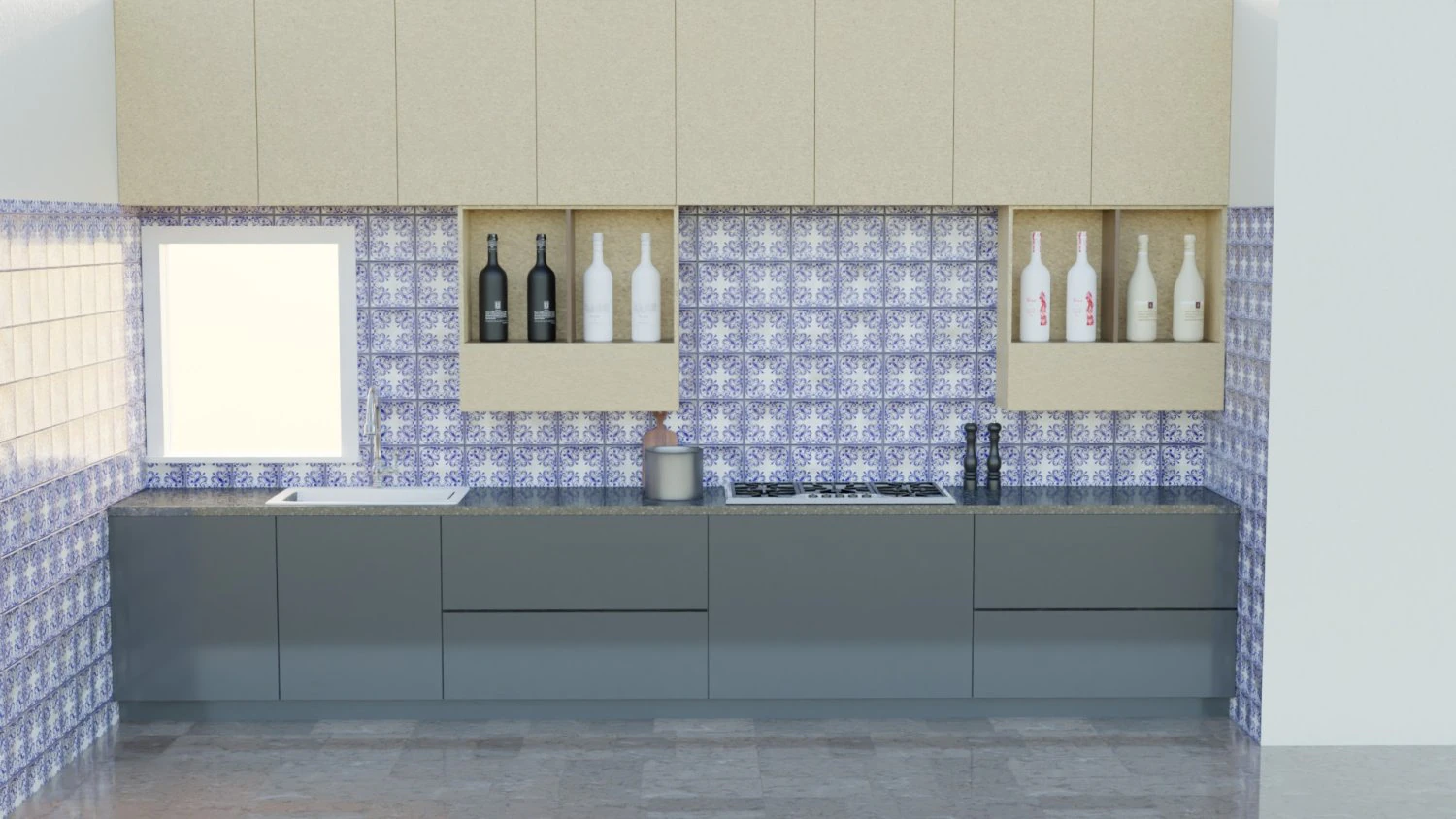 Contemporary Modular Kitchen Cabinet 3D Model .c4d .max .obj .3ds .fbx .stl .blend