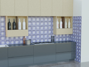 Contemporary Modular Kitchen Cabinet Modelo 3D