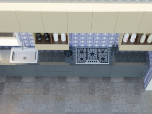 Contemporary Modular Kitchen Cabinet Modelo 3D