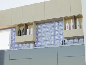Contemporary Modular Kitchen Cabinet Modelo 3D