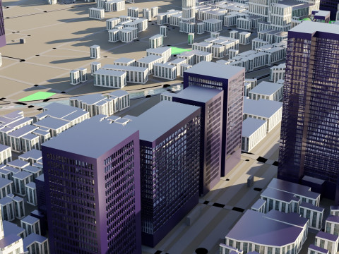 Fukuoka Japan Citymap Building 3D 모델