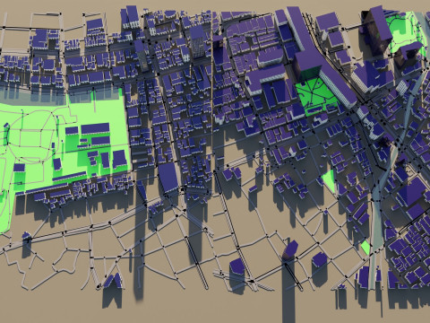 Fukuoka Japan Citymap Building Model 3D
