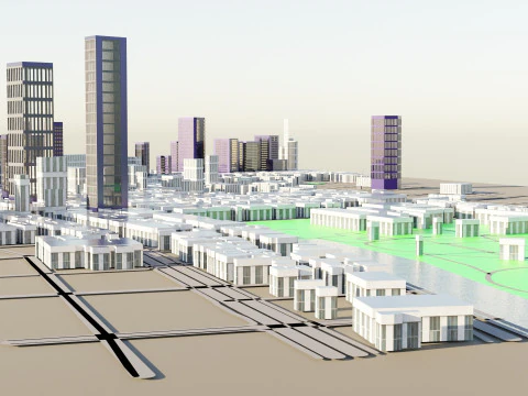 Fukuoka Japan Citymap Building 3D Model
