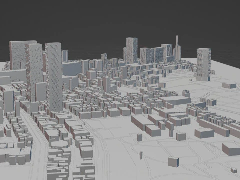 Fukuoka Japan Citymap Building 3D Model