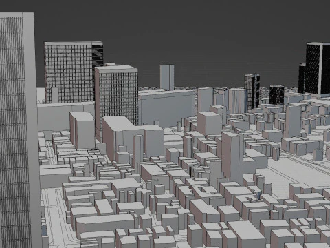 Fukuoka Japan Citymap Building 3D Model