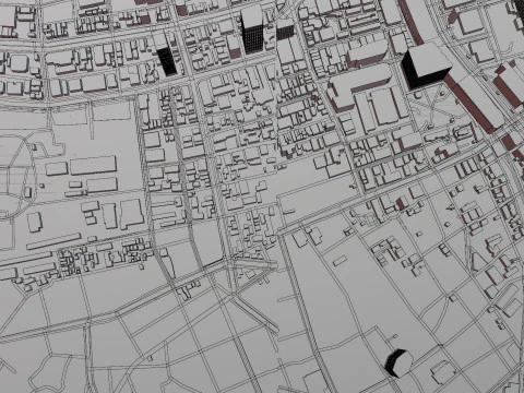 Fukuoka Japan Citymap Building 3D Model