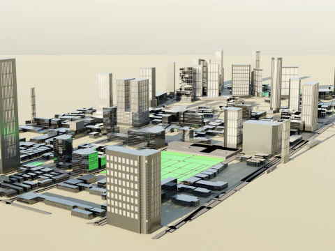 Guangzhou China Citymap Building 3D Model