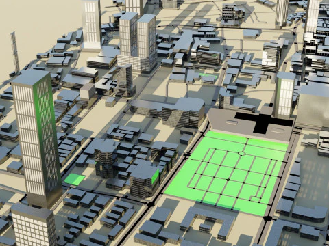 Guangzhou China Citymap Building 3D Model