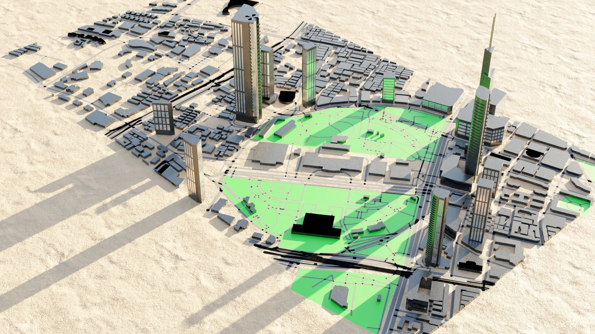Shanghai China Citymap Building 3D Model .c4d .max .obj .3ds .fbx .stl .blend
