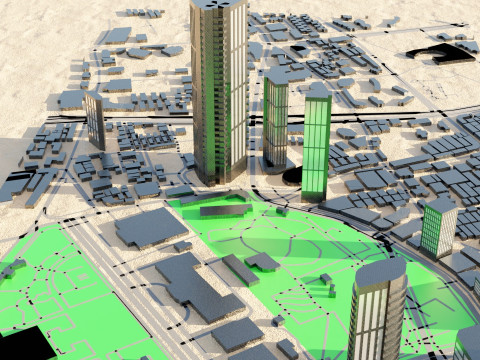 Shanghai China Citymap Building 3D Model