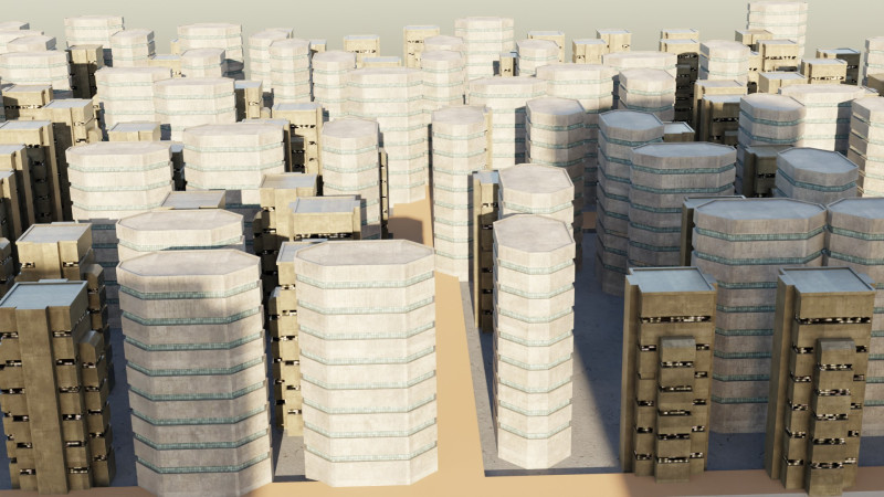 Sci-fi City Buildings 01 Modelo 3D .c4d .max .obj .3ds .fbx .stl .blend 