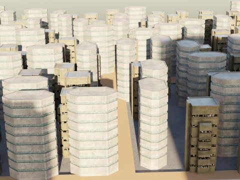 Sci-fi City Buildings 01 Modelo 3D