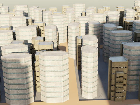 SF 都市の建物 01 3Dモデル