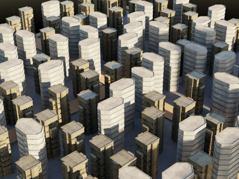 Sci-fi City Buildings 01 Modelo 3D