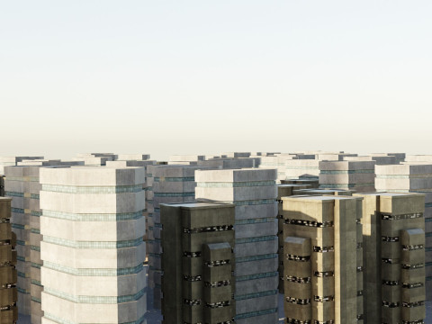 Sci-fi City Buildings 01 Modelo 3D