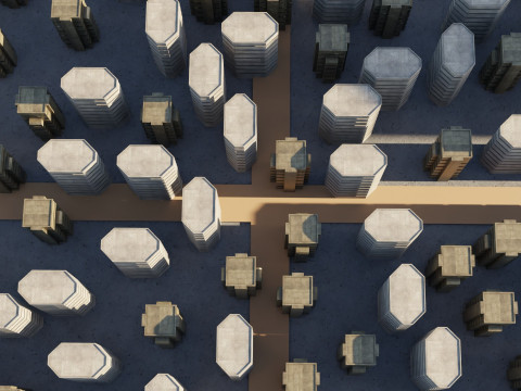 Sci-fi City Buildings 01 Modelo 3D