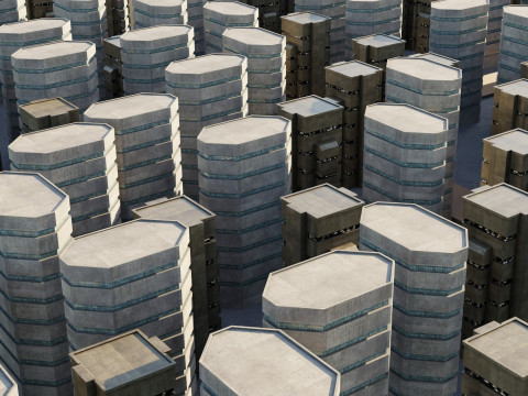 Sci-fi City Buildings 01 Modelo 3D