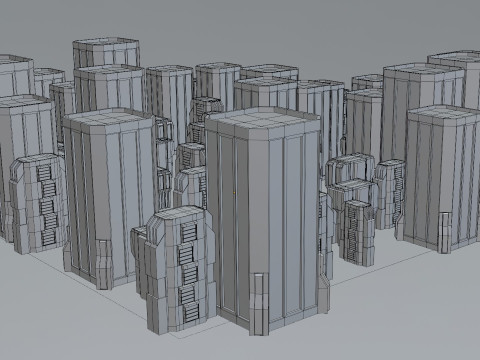 Sci-fi City Buildings 02 Modèle 3D