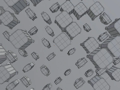 Sci-fi City Buildings 02 3D Model