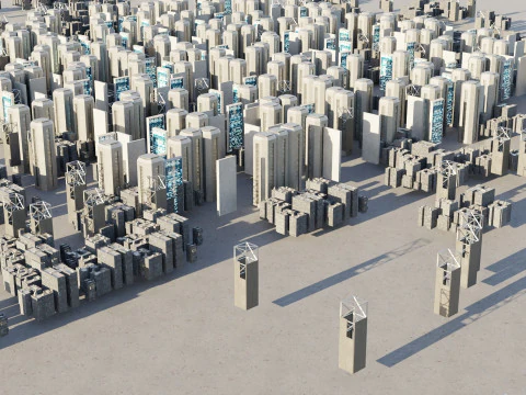 Edifici cittadini di fantascienza 03 Modello 3D