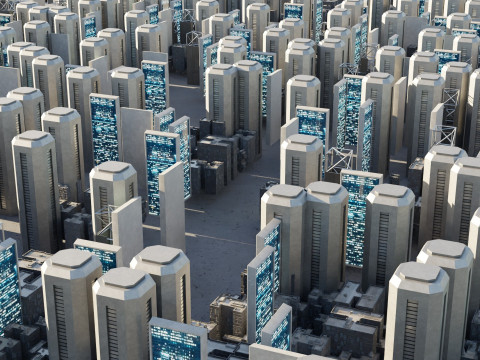 Sci-fi City Buildings 03 3D Model