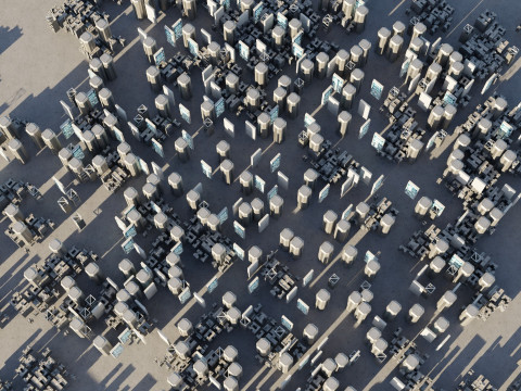 Sci-fi City Buildings 03 3D Model