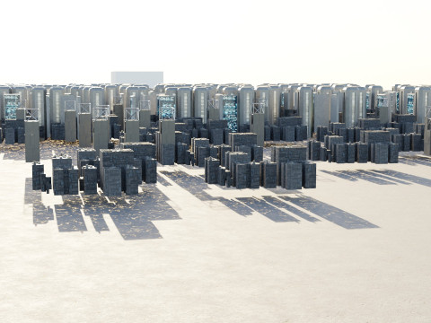 Sci-fi City Buildings 03 3D Model