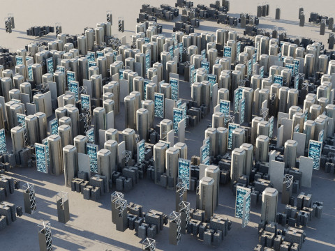 Sci-fi City Buildings 03 3D Model