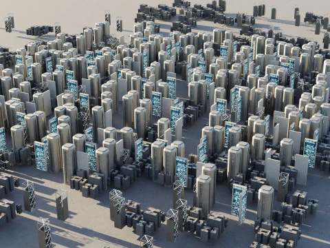 Sci-fi City Buildings 03 3D Model