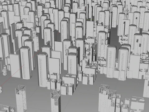 Sci-fi City Buildings 03 3D Model