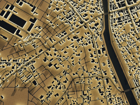 Kanazawa Japan Citymap Building 3D Model