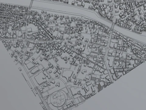 Kanazawa Japan Citymap Building 3D Model