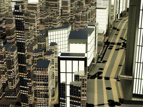 Edificio del mapa de la ciudad de Hong Kong Modelo 3D