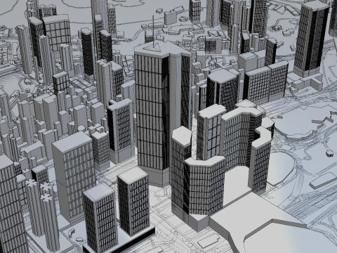 Hongkong Citymap Building Model 3D
