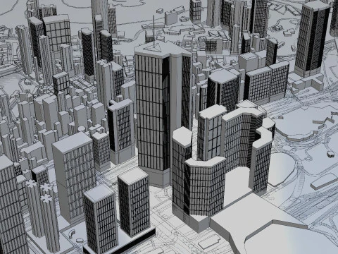 Hongkong Citymap Building 3D Model