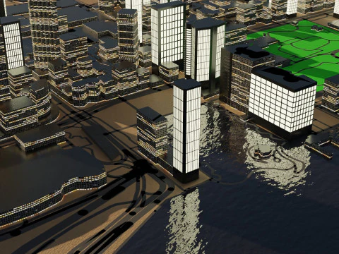 Perth Avustralya Şehir Haritası Binası 3D Model