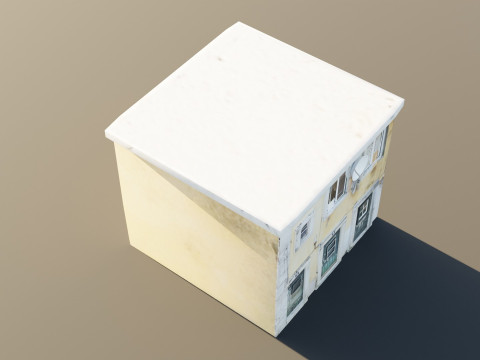 Brown Concrete Building Model 3D